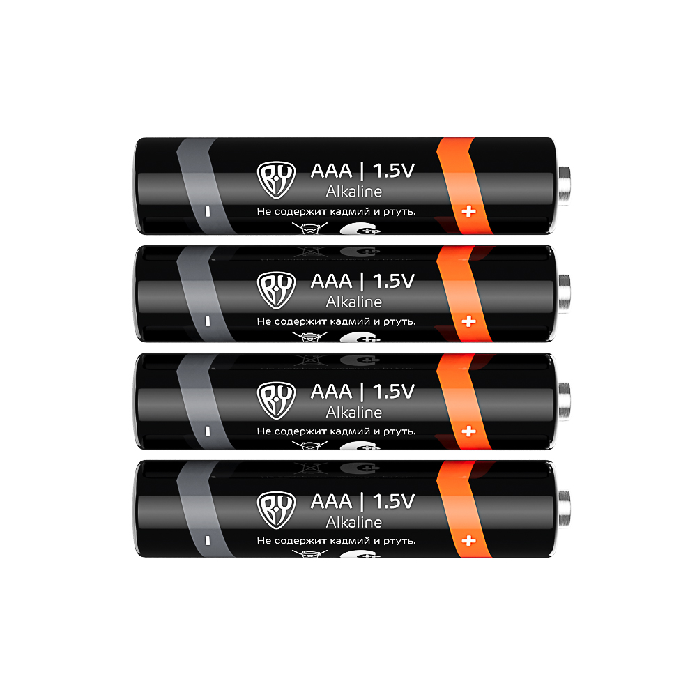 BY Батарейки AAA (LR03) 4шт в блистере, щелочные 1.5V, высокой ёмкости - #4