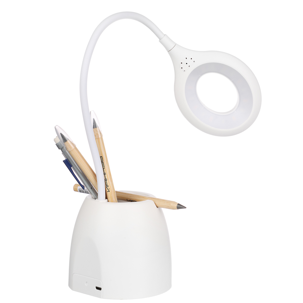 FORZA Лампа настольная, 16 LED, 6W, 600Lm, питание USB, с подставкой, кабель 1.5м, пластик, белая - #6