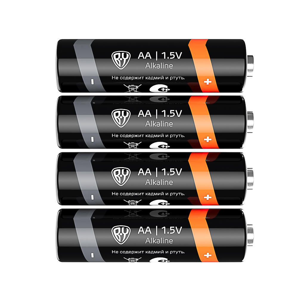 BY Батарейки AA (LR06) 4шт в блистере, щелочные 1.5V, высокой ёмкости - #4