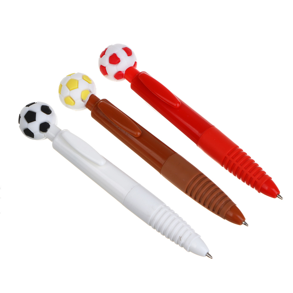 Ручка шариковая автоматическая синяя, "Жми на футбольный мяч", 3 дизайна - #1