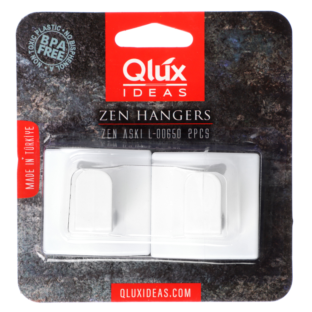 QLUX Набор крючков универсальных, 2 шт, пластик, белый - #5