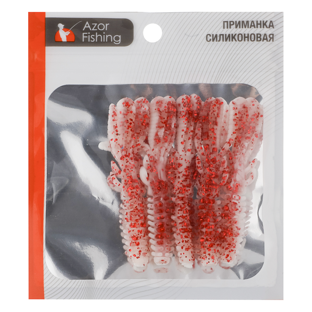 Набор силиконовых приманок "Кальмар" тм AZOR FISHING, плавающая, съедобная, 75мм, 5шт, 5 цветов - #17
