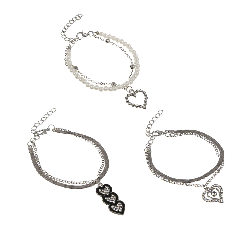 Браслет 15 см, сплав, 3 дизайна, БЖ25-30 - #1