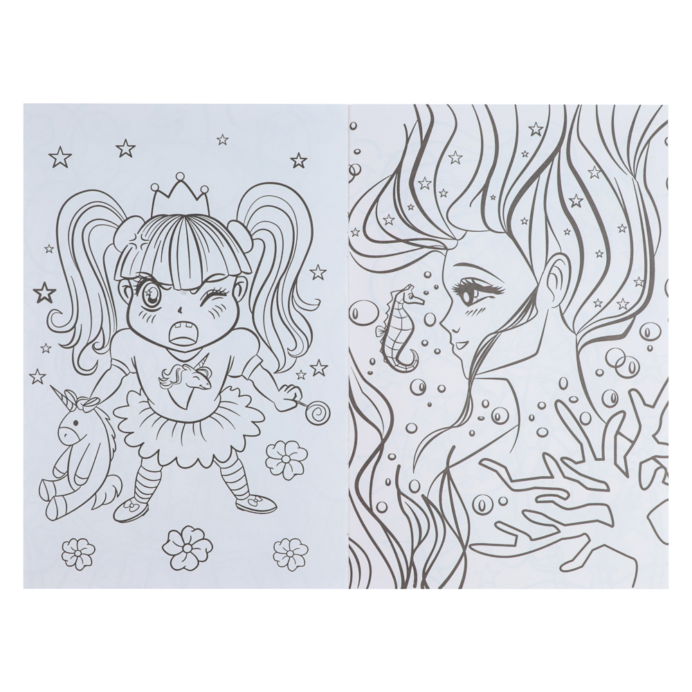 Раскраска аниме, 17х26см, 12 стр., 5 дизайнов - #8