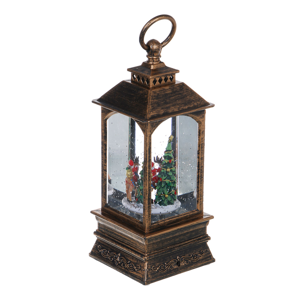 СНОУ БУМ Светильник декор.LED в виде фонаря со снегом, 8x8x20см, PC, ABS,вода,3хAAA/USB,2 реж.,4диз. - #3