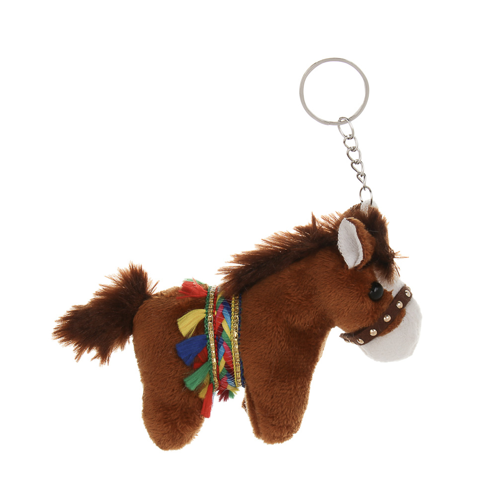 СНОУ БУМ Сувенир мягкий в виде лошадки в попоне 10x11x5 см, полиэстер, 3 дизайна - #5