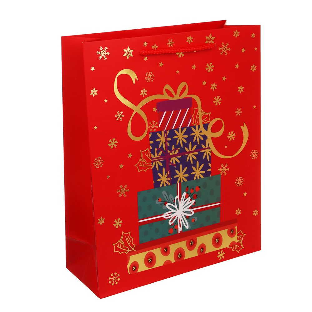 Пакет тм СНОУ БУМ подарочный, 26x32x10см, тиснение, бумага, арт.22, 4 дизайна - #2