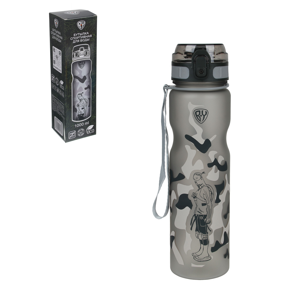 BY Бутылка спортивная для воды с поильником 29x7,5см, 1000мл, PC, 4 дизайна - #13
