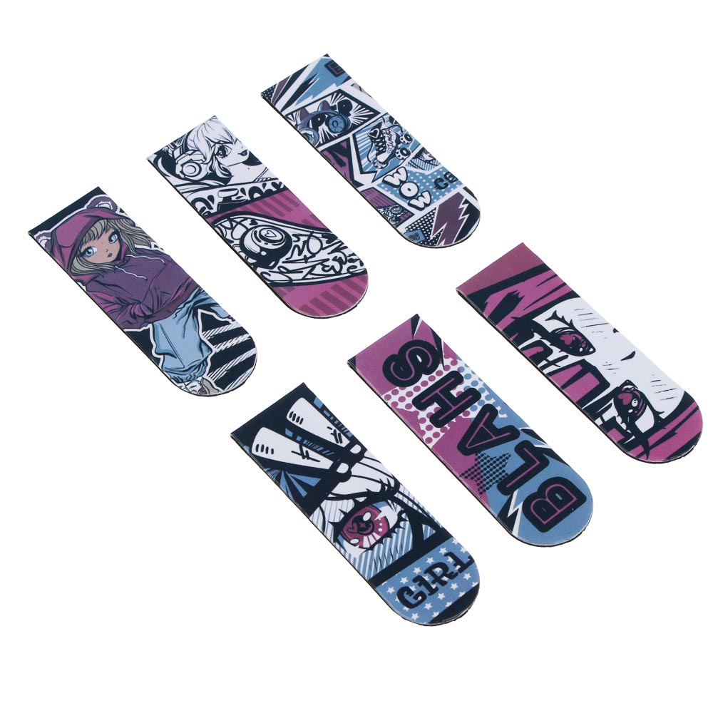 Магнитные закладки, 6 шт., "Статусы/Аниме", 12x1,9см, размер упаковки 18,3x10,3см - #3