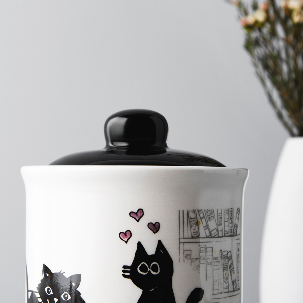 MILLIMI Котейка Банка для хранения, 550мл, 10х13см, керамика - #8