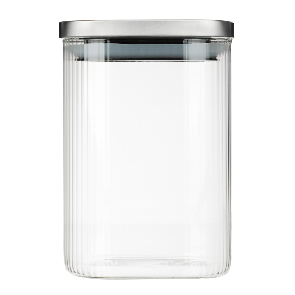 VETTA Рельеф Банка для хранения с металлической крышкой 1000мл, 14х10см, стекло - #4