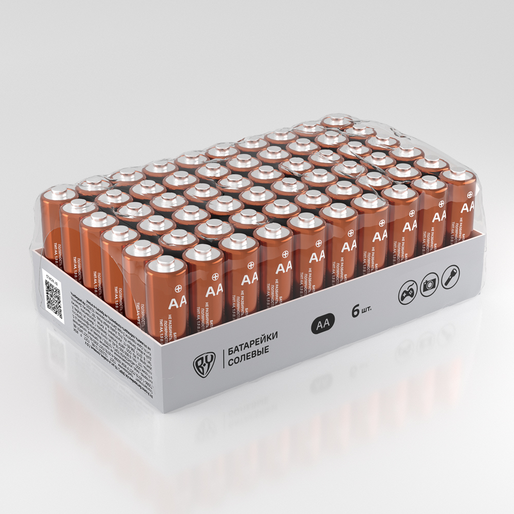 Батарейки AA BY Promo (R6P) 10шт в спайке, солевые 1.5В - #2