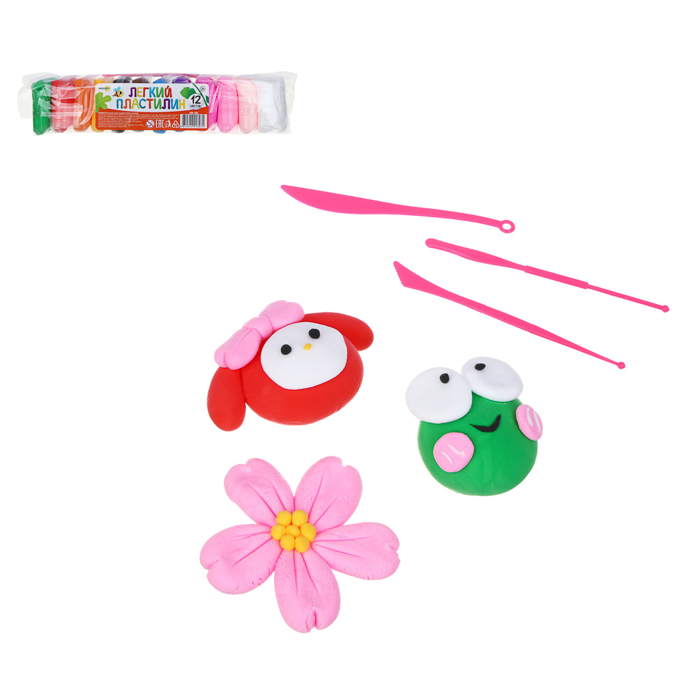 Легкий пластилин "Русские Супергерои", BY, 12 цветов, 23х6см, полимер - #1