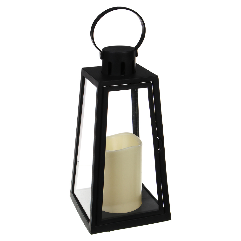 Светильник декоративный LED в виде фонаря тм СНОУ БУМ, 13x13x26см, PP, стекло, 3xAAA - #1