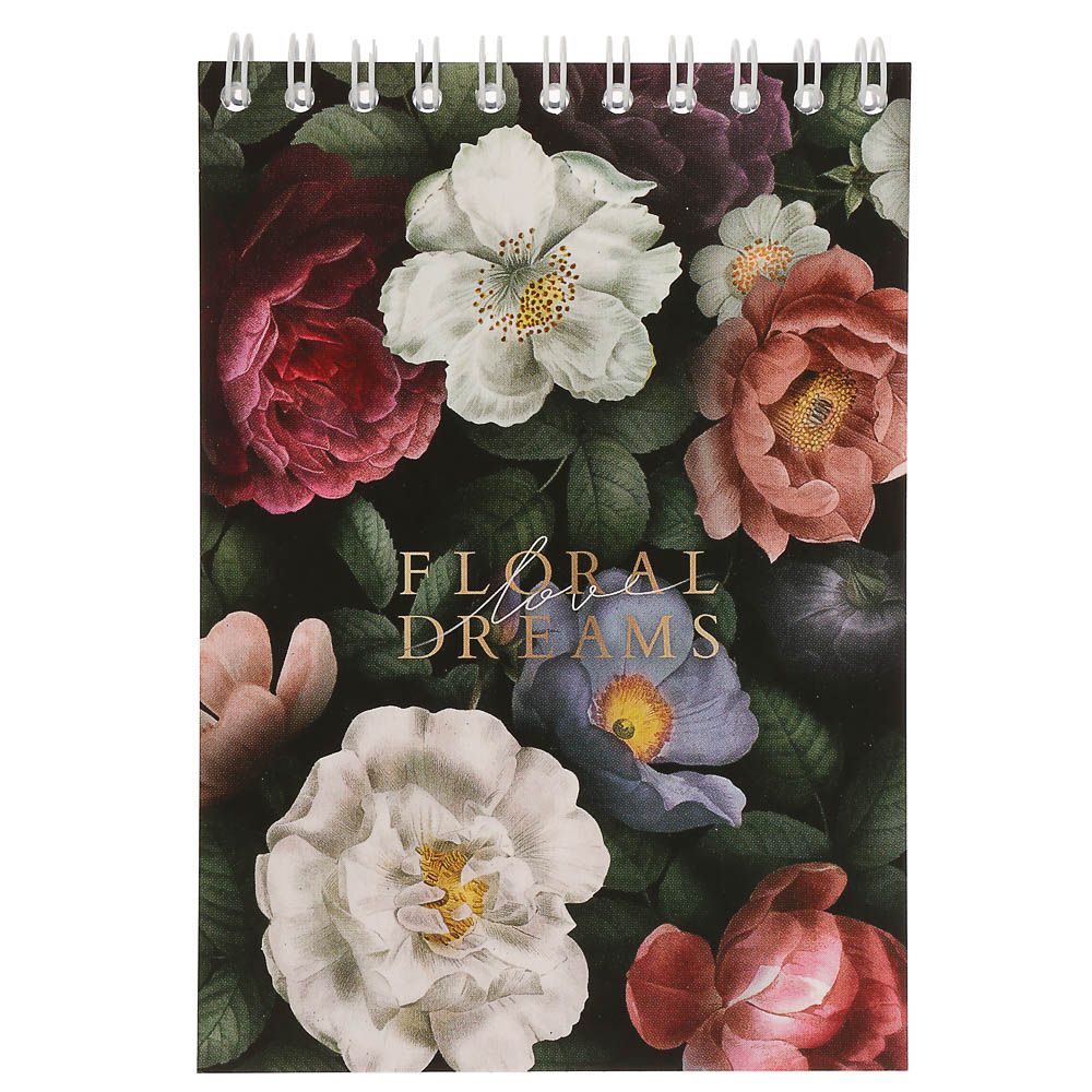 Блокнот А6, 40 листов, офсет, обложка картон, спираль, в клетку, 9 диз. - #15