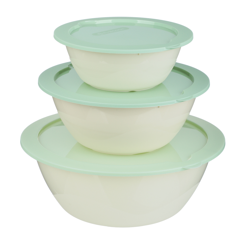 Набор салатников с крышкой Velvet 3шт (3,9л; 2,1л; 1,1л), пластик - #2