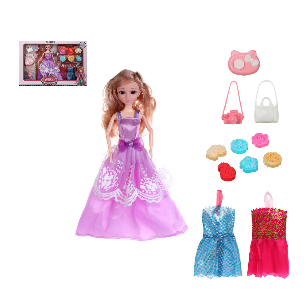 ИГРОЛЕНД Кукла 28 см с гардеробом и акс., PVC, PP, 46х6,5х32,5 см - #1