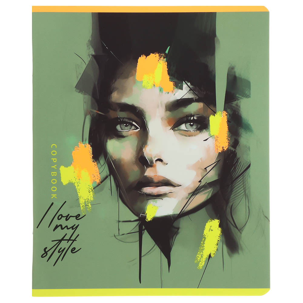 Тетрадь 48л. в клетку, офсет, обл.мел.картон, скрепка, софт тач, микс - #3