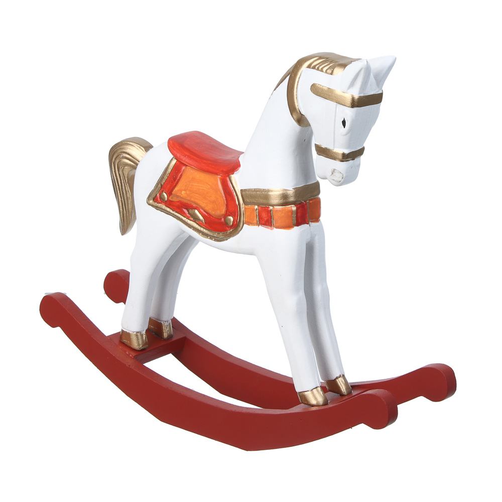 СНОУ БУМ Декоративная фигура "Лошадка-качалка" 22x26,5x6,3см, дерево - #1