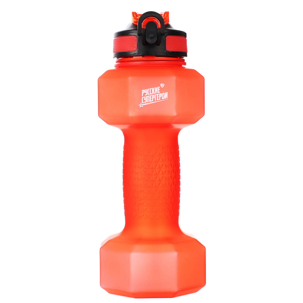 Бутылка спортивная в форме гантели, тм BY Русские Супергерои, 1000мл, 27х10см, пластик PETG, 3 цвета - #2