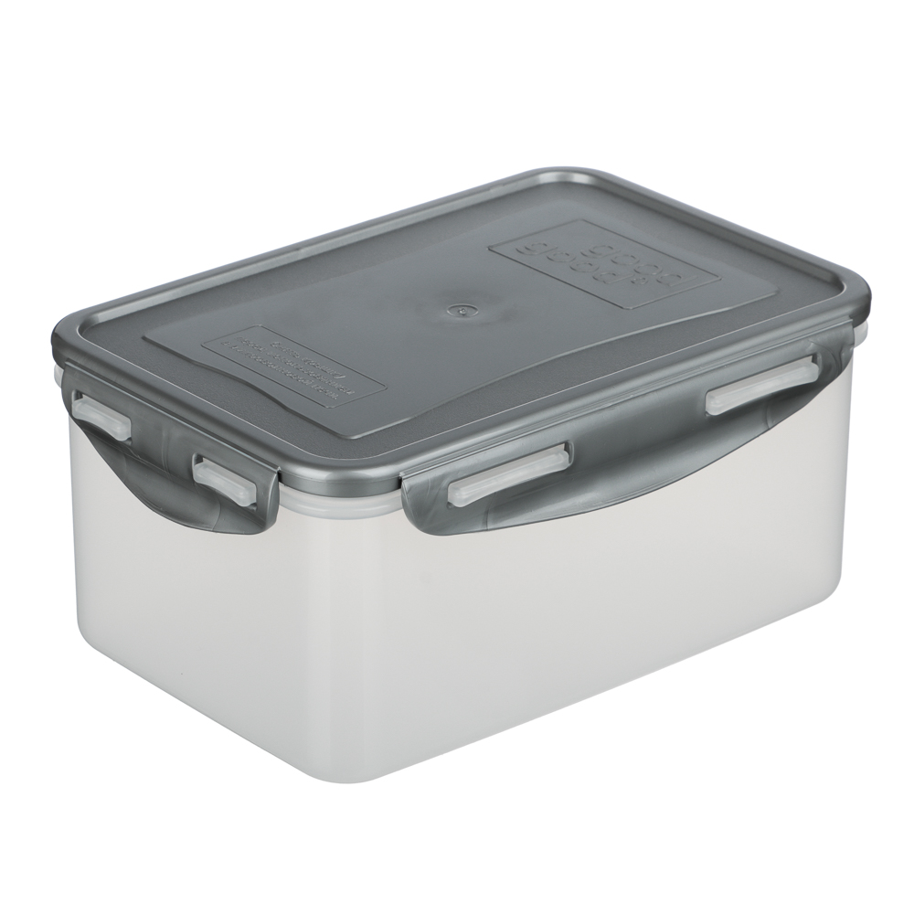 Контейнер герметичный для СВЧ с защелками, 1,5л, 205х135х90мм, пластик - #1