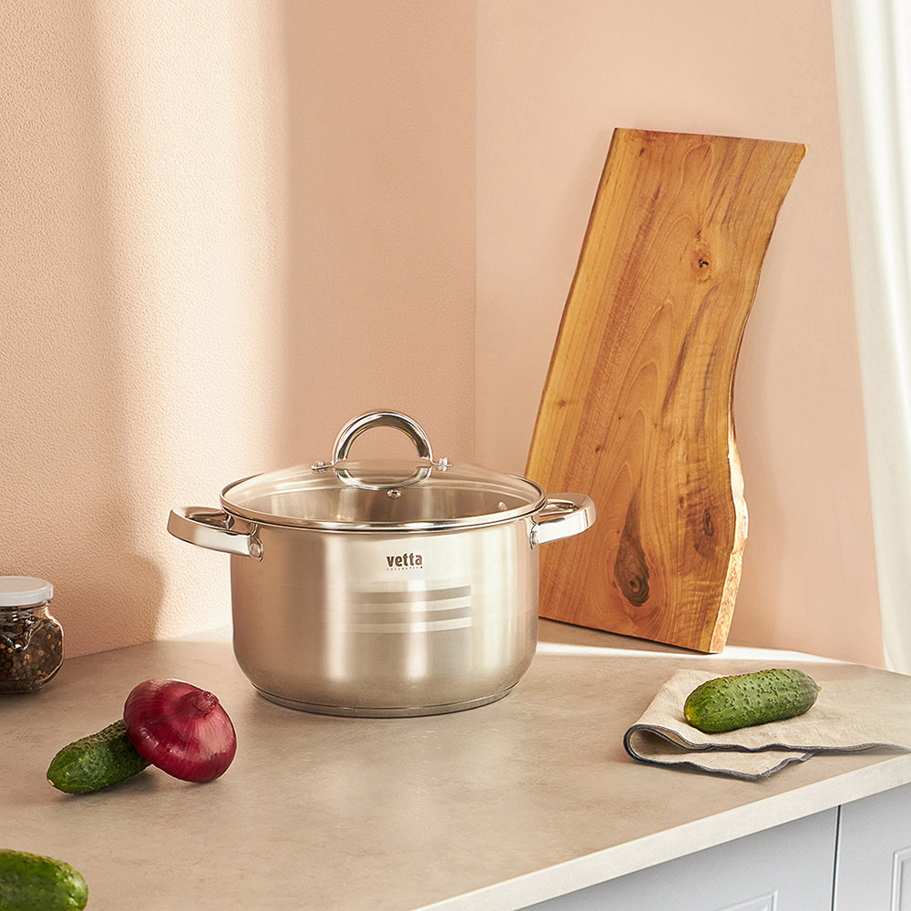 VETTA Фултон Кастрюля 24х14см, 5,4л, со стекл. крышкой, индукция - #10