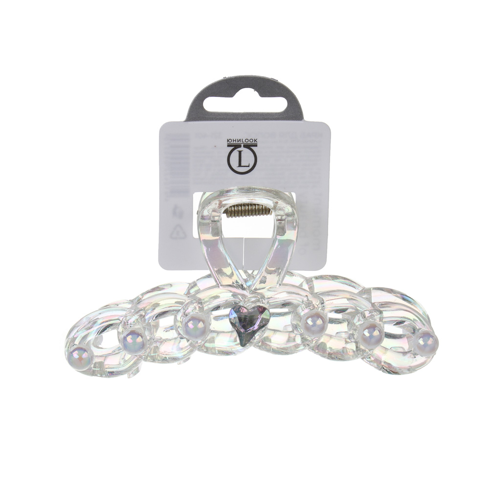 Краб для волос, тм ЮНИLOOK, 10-11см, пластик, 3 дизайна, #2 - #5