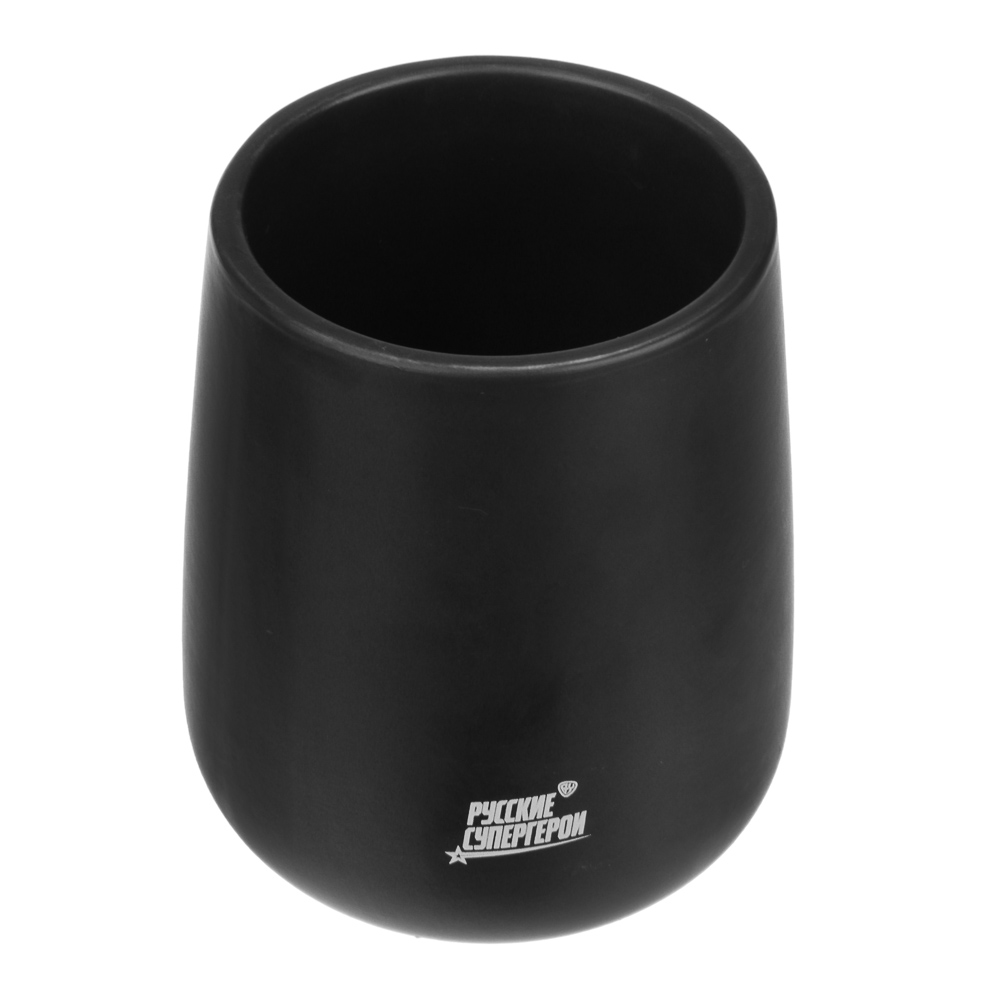 BY Русские Супергерои Стакан для ванной комнаты, 400 мл, керамика, черный - #4