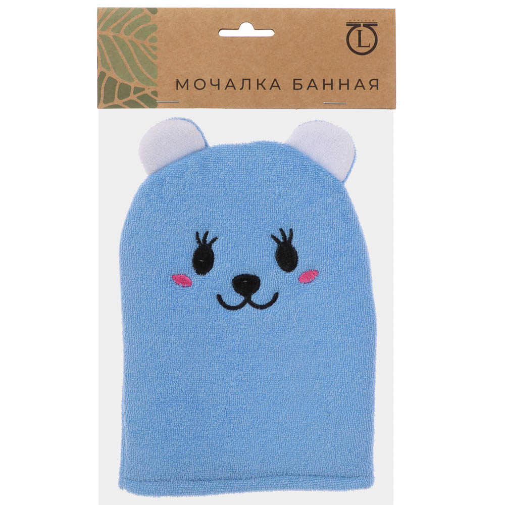 ЮL Мочалка рукавичка для ванны и душа в виде зверюшек, полиэстер, 18х13см, 3 дизайна, МС24-08 - #15