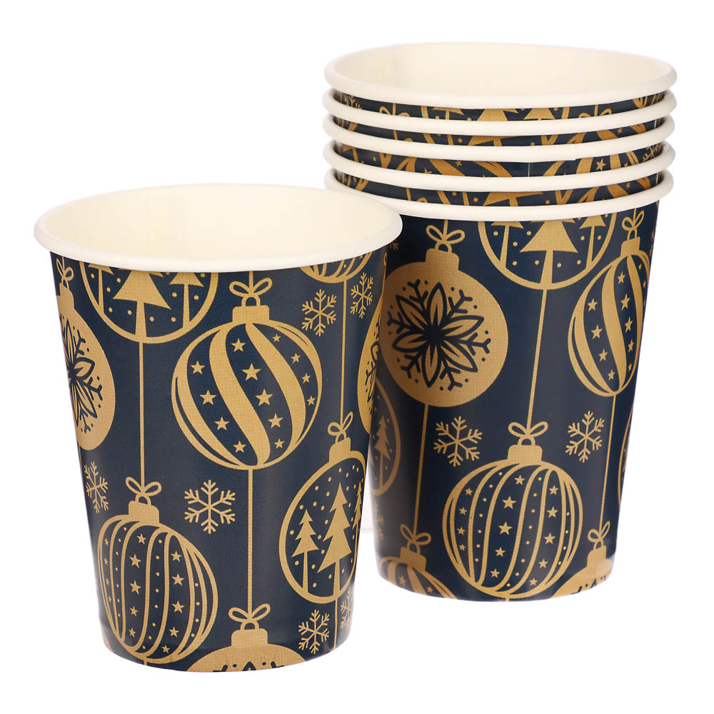 Набор бумажных стаканов Золотые шарики, 6 шт*250 мл - #1