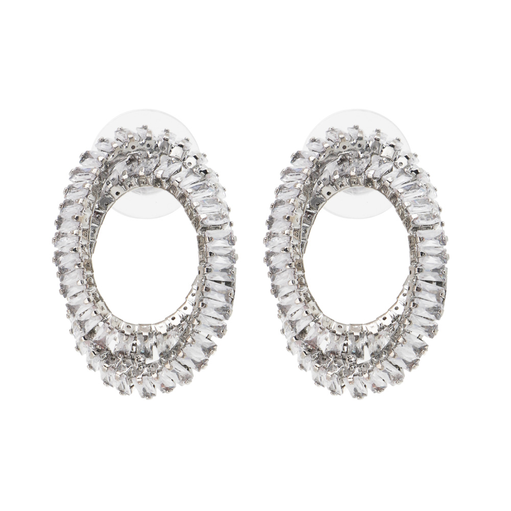 Серьги, медь, цирконий, 2 дизайна, БЖ25-4 - #2