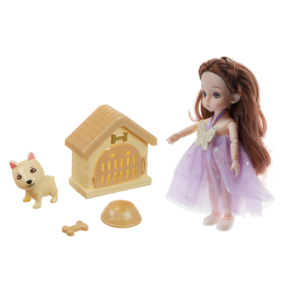 ИГРОЛЕНД Кукла шарнирная 15 см с аксессуарами, PP, ABS, PVC, 22х5,5х20 см, 4 дизайна - #31