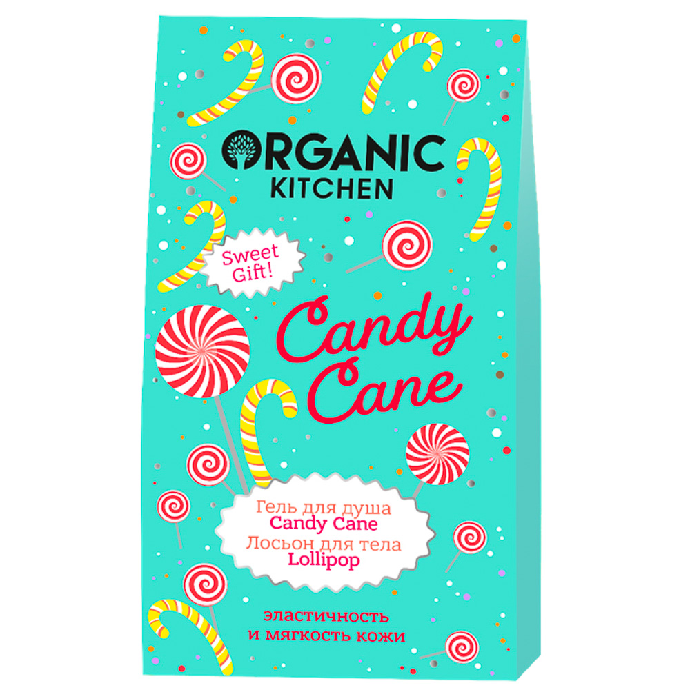 Подарочный набор женский ORGANIC KITCHEN Candy Cane, гель для душа + молочко для тела, 2х170мл - #1
