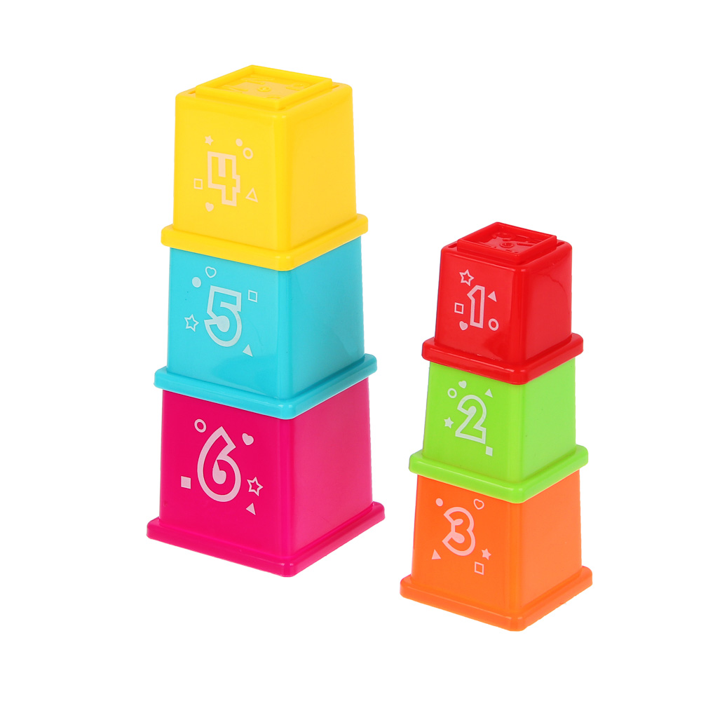 ИГРОЛЕНД Развивающая игрушка "Стаканчики", PP, 6,3х6,3х6,8см - #4