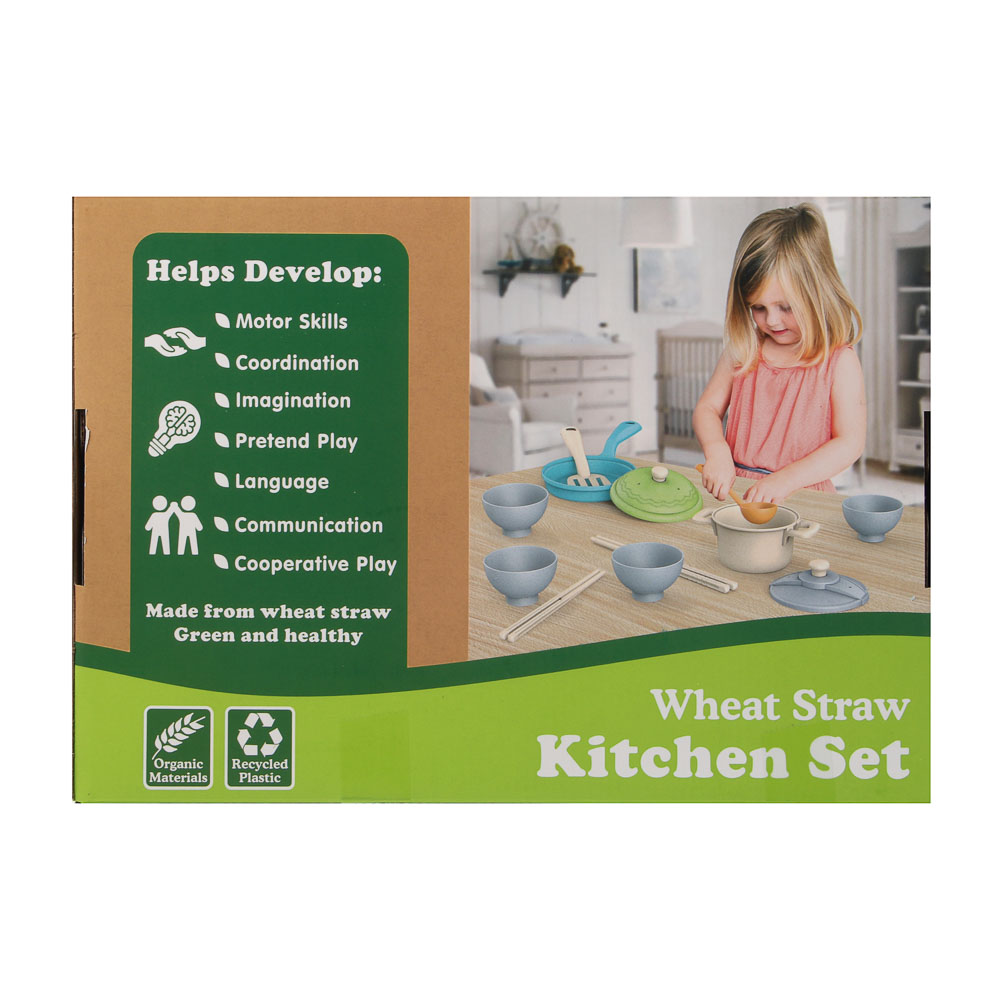 ИГРОЛЕНД Игровой набор посуды "Экопластик", 14 предметов, пластик, 29х10х20 см - #3