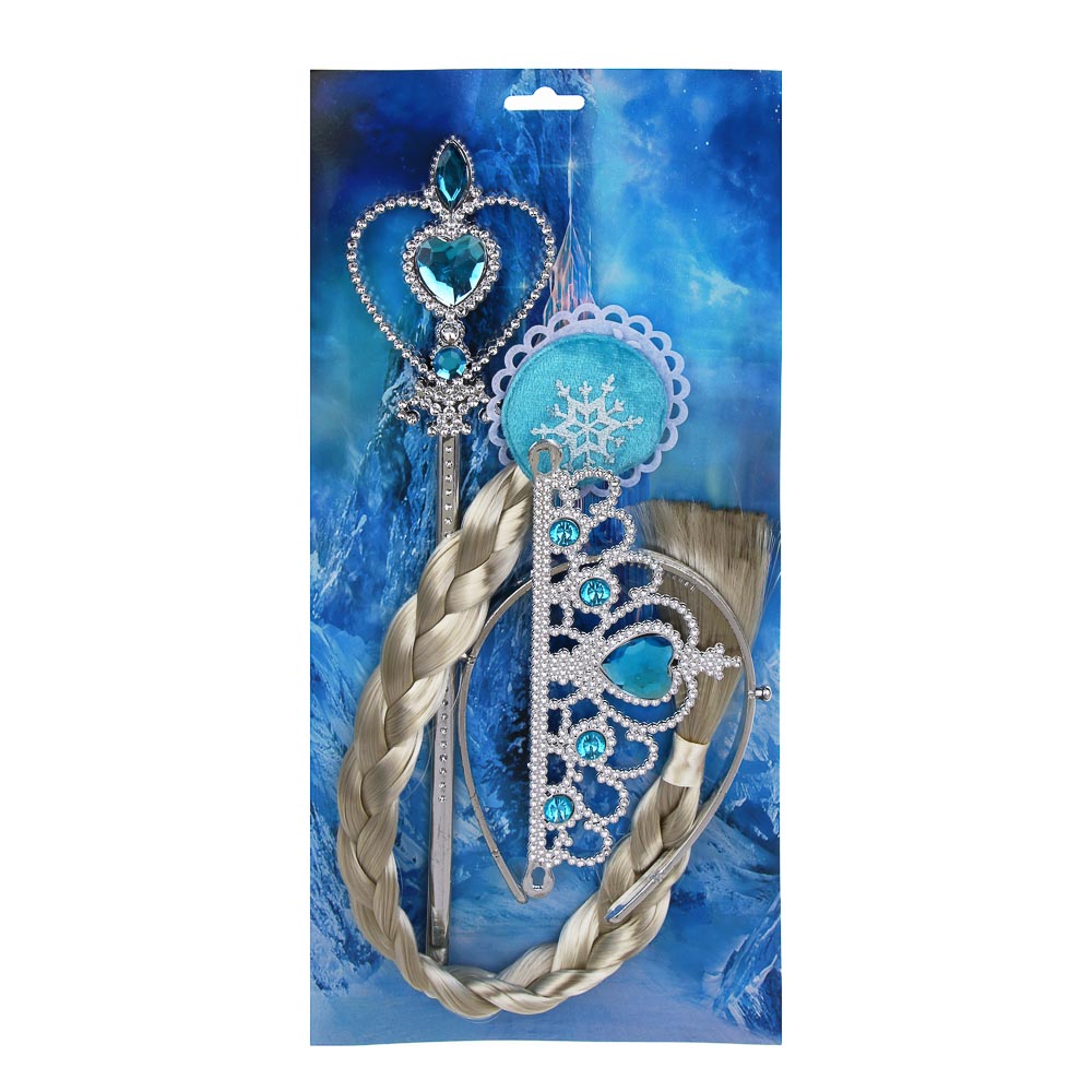 СНОУ БУМ Набор карнавальный 3 предмета (ободок-диадема, коса, палочка), пластик, полиэстер - #13