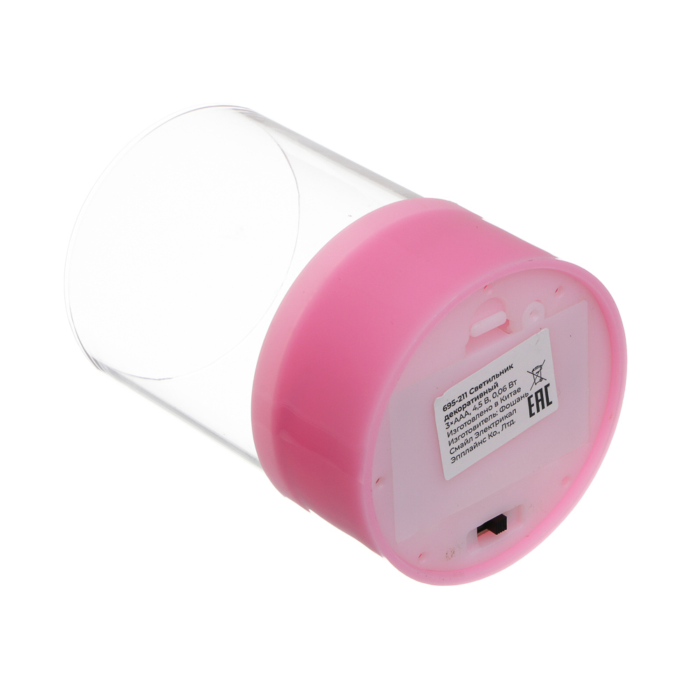 Светильник декоративный, 7х7х10 см, 3хААА, стекло, пластик, 4 дизайна - #6