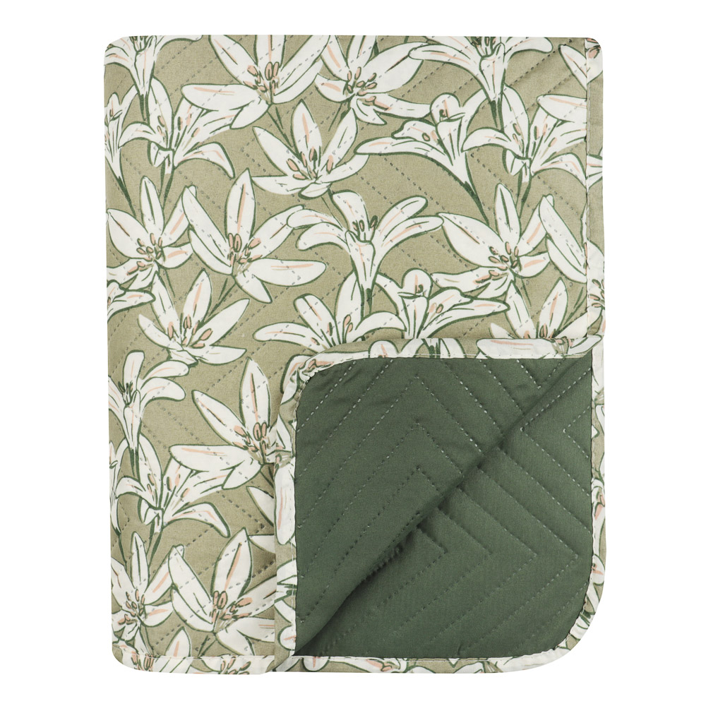 PROVANCE Эвкалипт Покрывало стеганое принтованное двустороннее 200х220см, 100% полиэстер, зеленый - #1