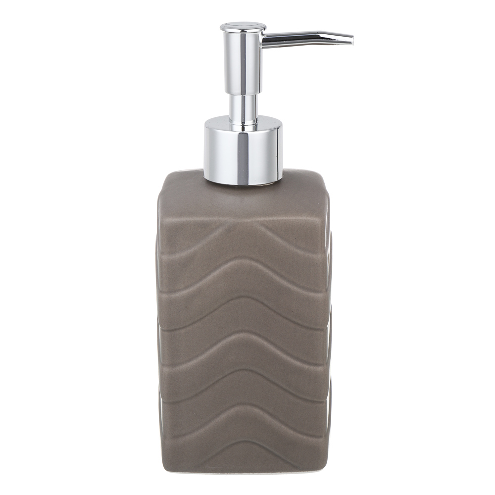 VETTA Дозатор для жидкого мыла, керамика, 18x7x7 см, волны, серый - #2