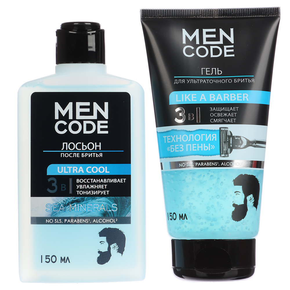 Подарочный набор мужской MEN CODE Shaving Set, гель для бритья + лосьон после бритья, 2х150мл - #3