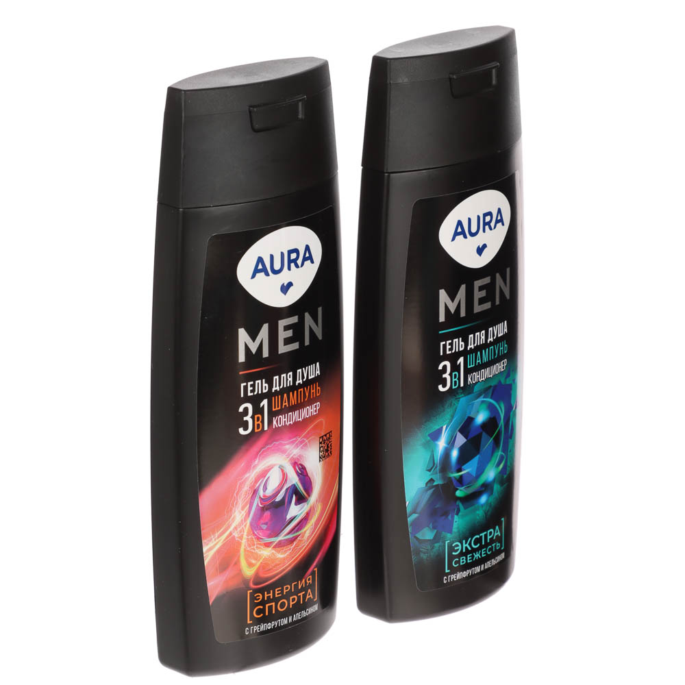 Подарочный набор мужской AURA MEN Энергия спорта: Гель д/душа 3в1, 250мл+Гель д/душа 3в1, 250мл - #2