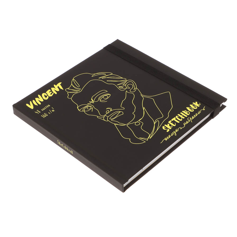 Скетчбук (альбом) 16,5х16,5см, 48л., 160г/м2, 7БЦ, кн. перепл., мат.ламин+неон, с резинкой, 4 диз. - #11