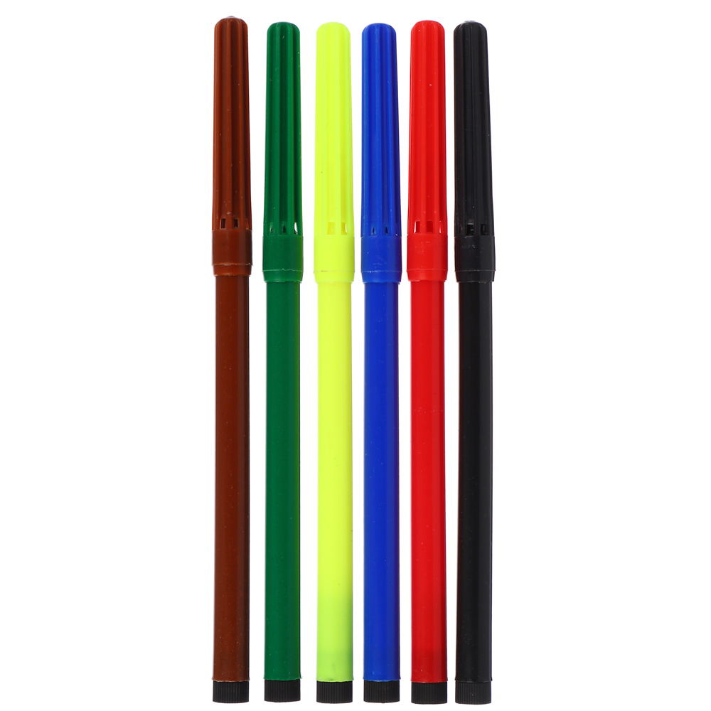 ClipStudio Фломастеры 6 цветов с цветным колпачком, пластик, в ПВХ пенале - #2