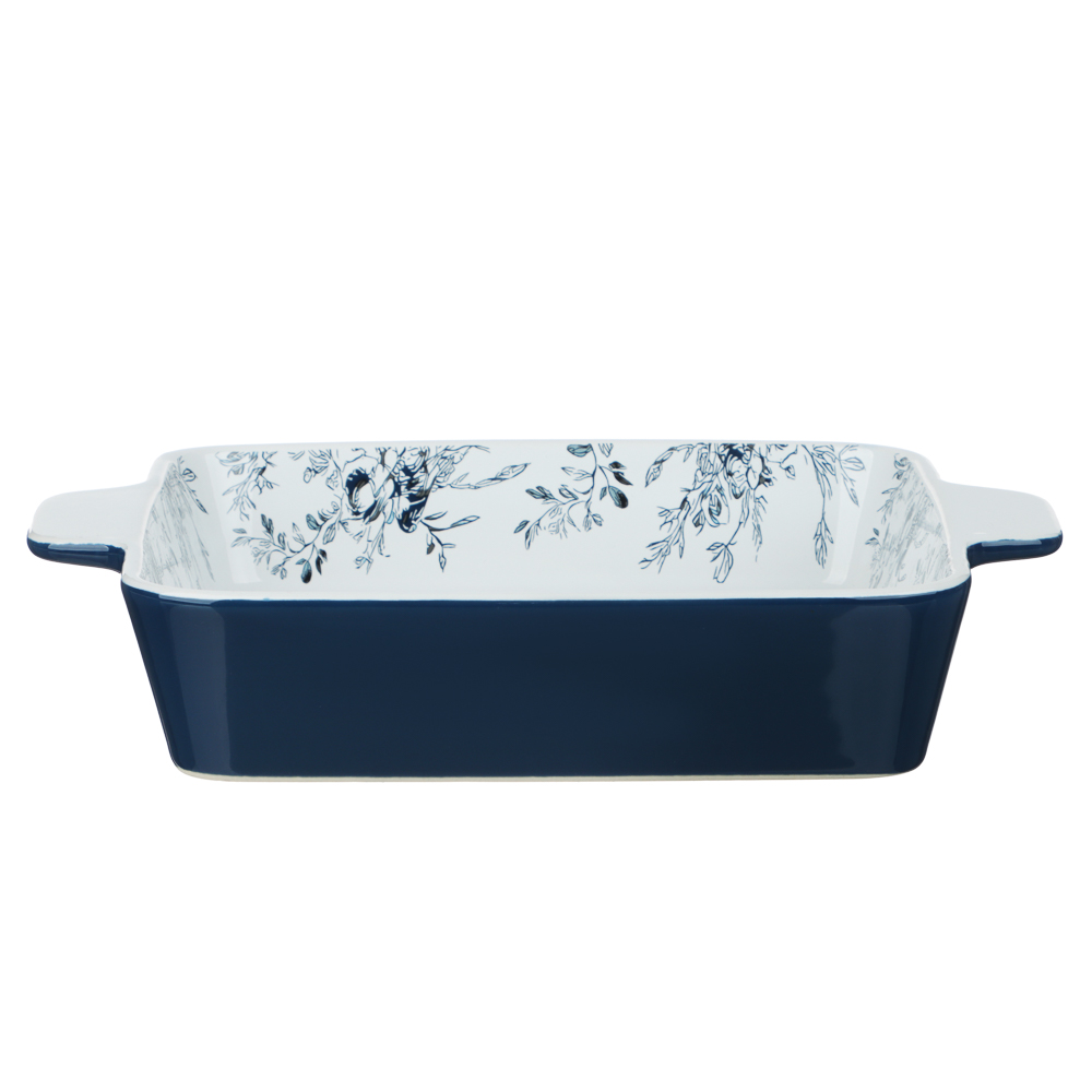 Форма для запекания и сервировки квадратная 26х21х5см тм MILLIMI цветы, керамика - #5