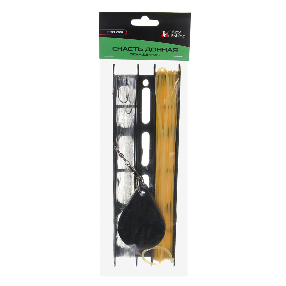 AZOR FISHING Снасть донная оснащенная (леска 30 м/крючок 5 шт/резинка 10 м/груз 80г/карабин 2 шт) - #7