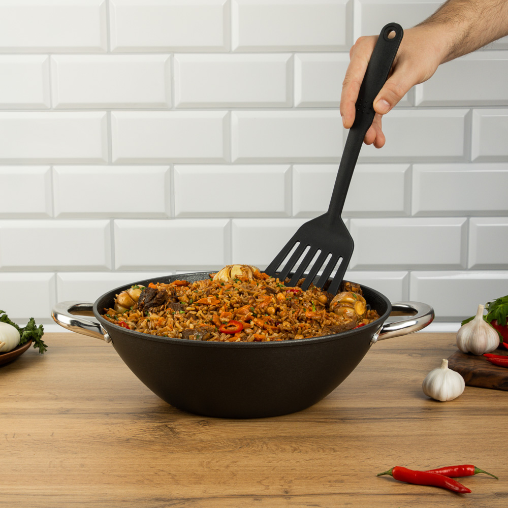 SATOSHI Казан чугун,30см,4,4л,антипр.покр,решетка,стекл.крыш,нейлон.лопатка,бамб.палочки,индукция - #12