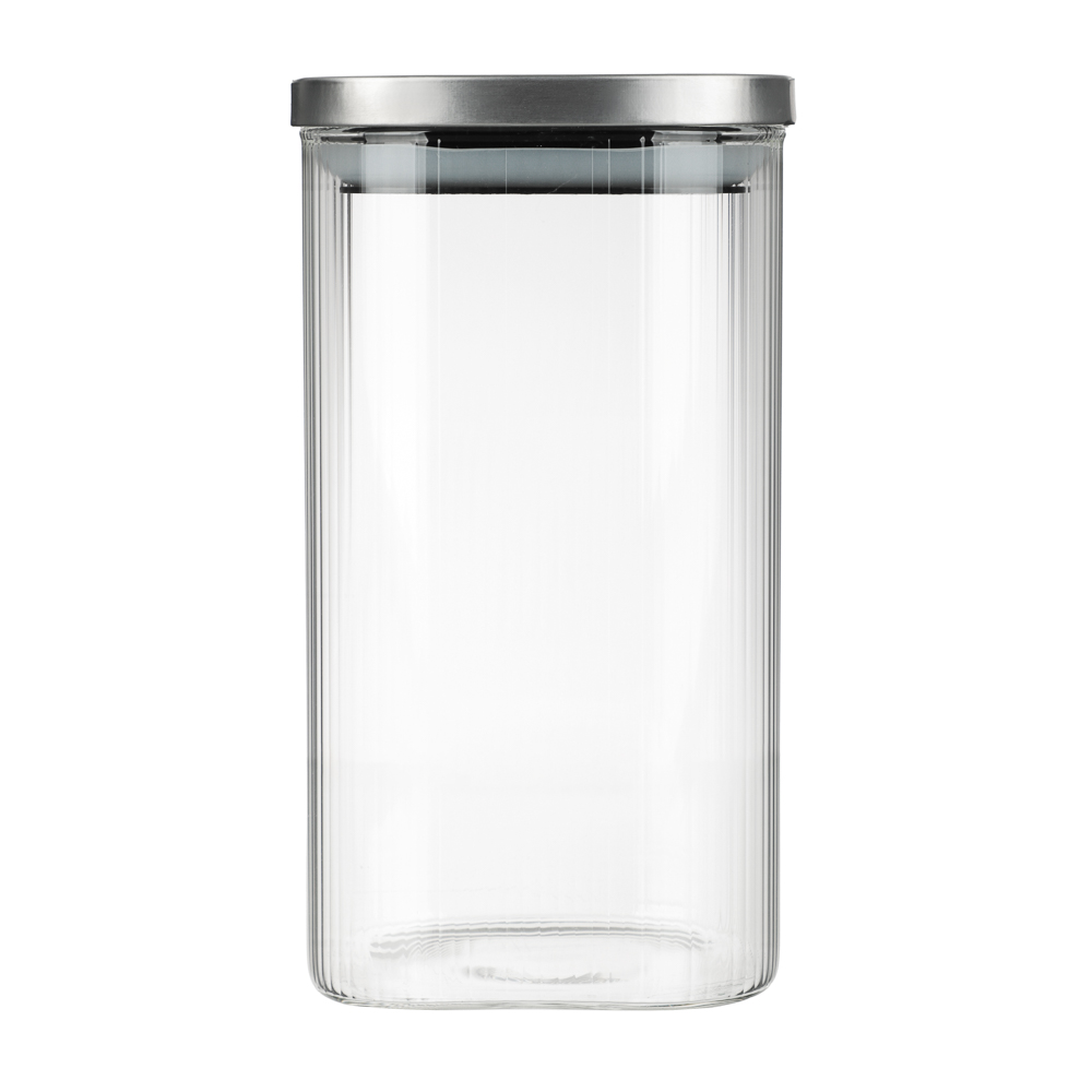 VETTA Рельеф Банка для хранения с металлической крышкой 1400мл, 18х10см, стекло - #4
