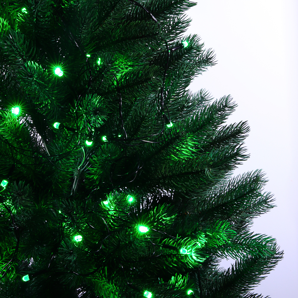 СНОУ БУМ Гирлянда эл. вьюн 10м, 100LED, зеленый, 8 режимов, ПВХ черный, 220В - #12