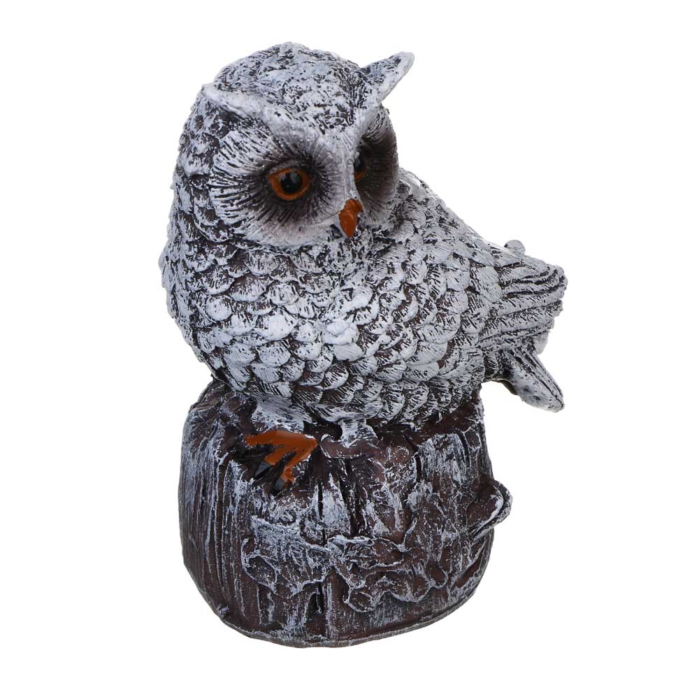 СНОУ БУМ Фигурка "Сова на пне" 6-6,5х4,5х8,7см, полистоун, 2 дизайна - #3