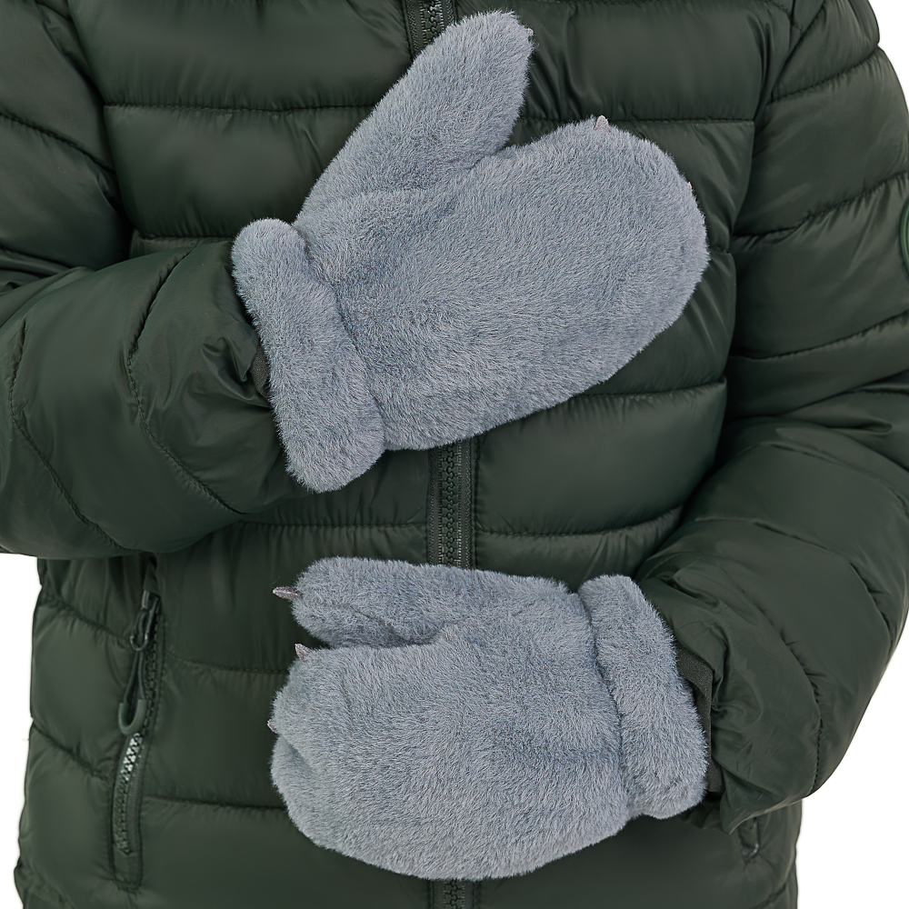 GALANTE Рукавицы детские из эко-меха с аппликацией лапки, р.12, 2 цвета, СЗПВ24-31 - #9